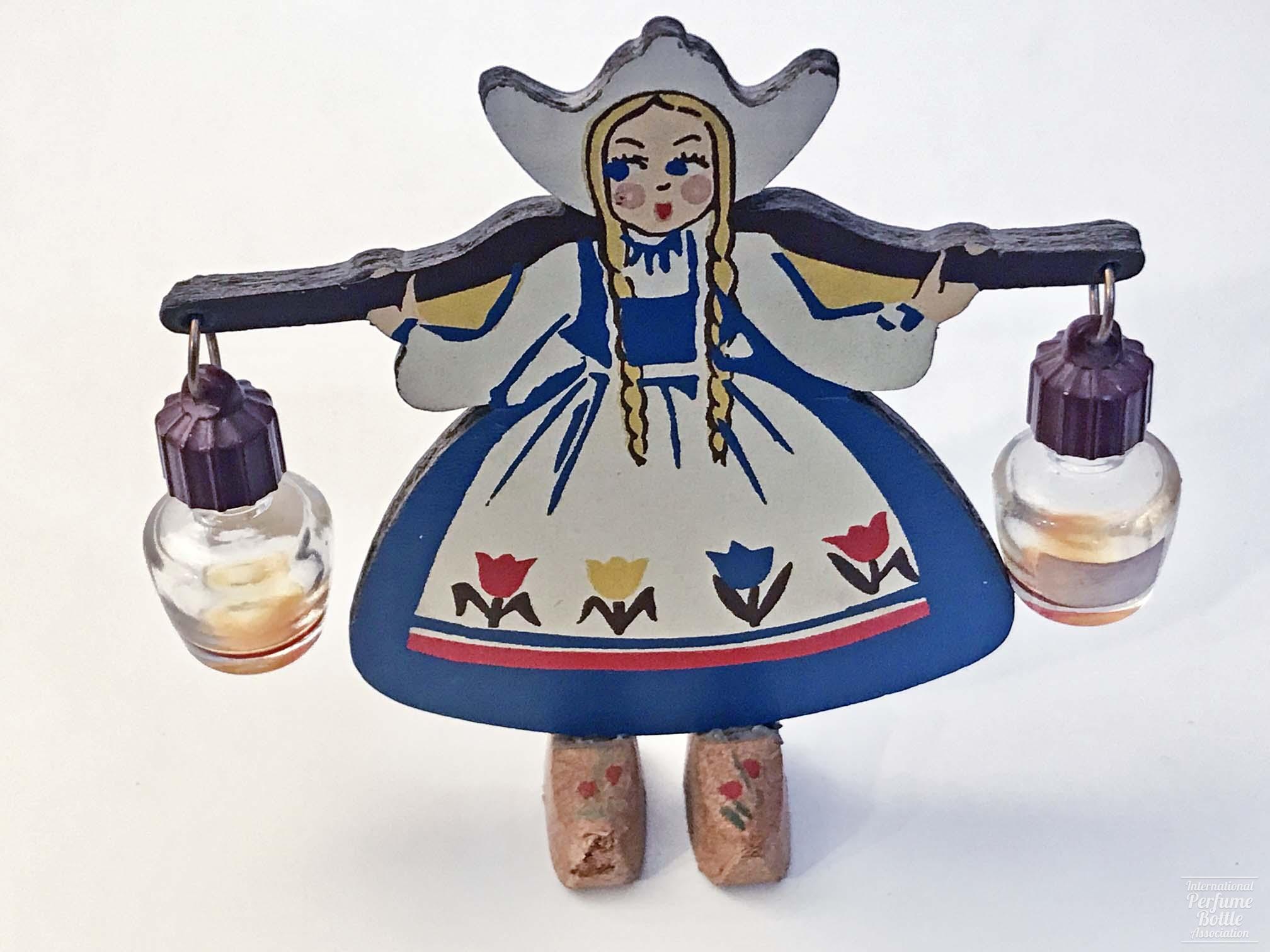 Wooden Dutch Girl With Mini Perfumes by Stuart Products