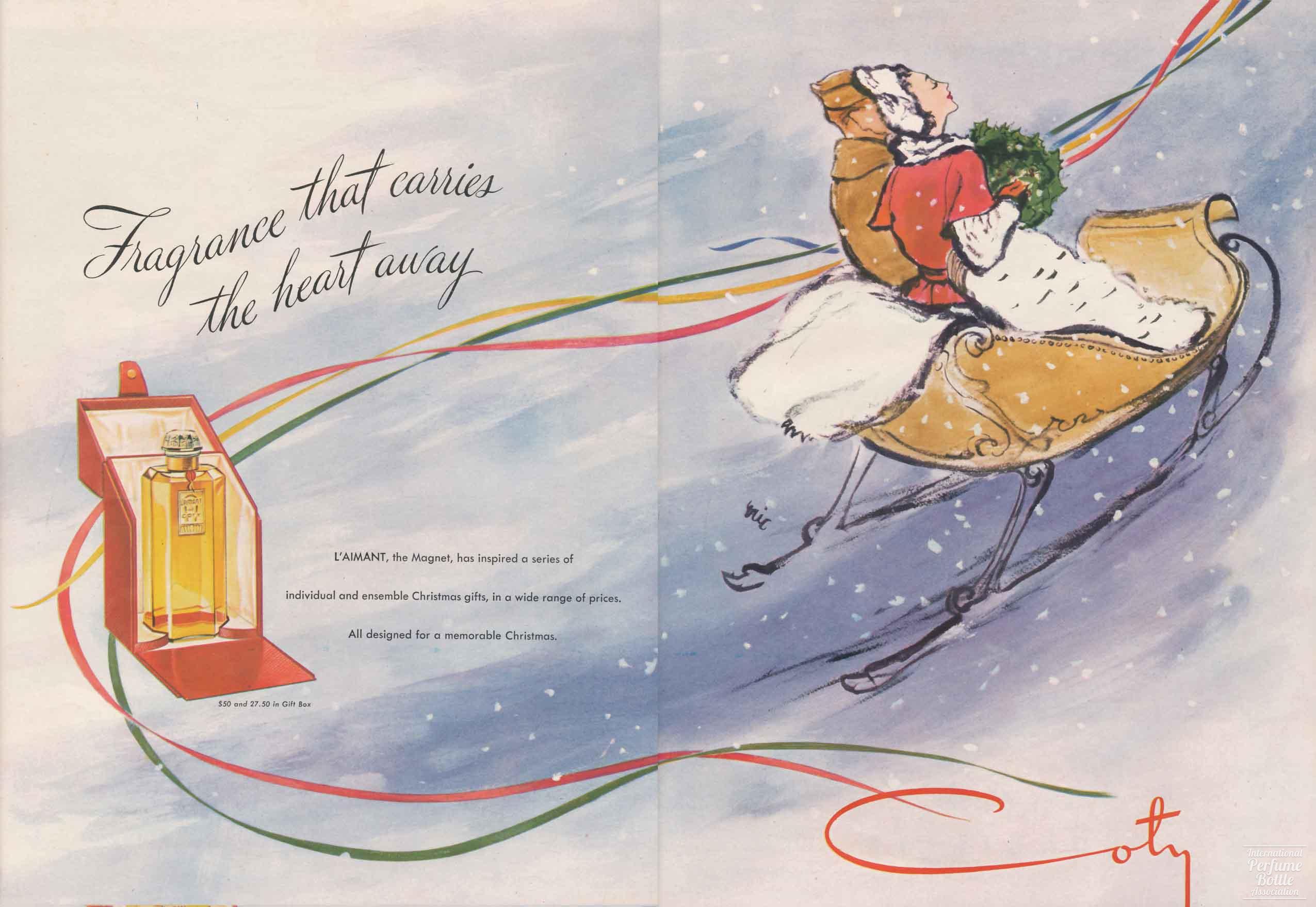 'L'Aimant" by Coty Christmas Advertisement - 1941.