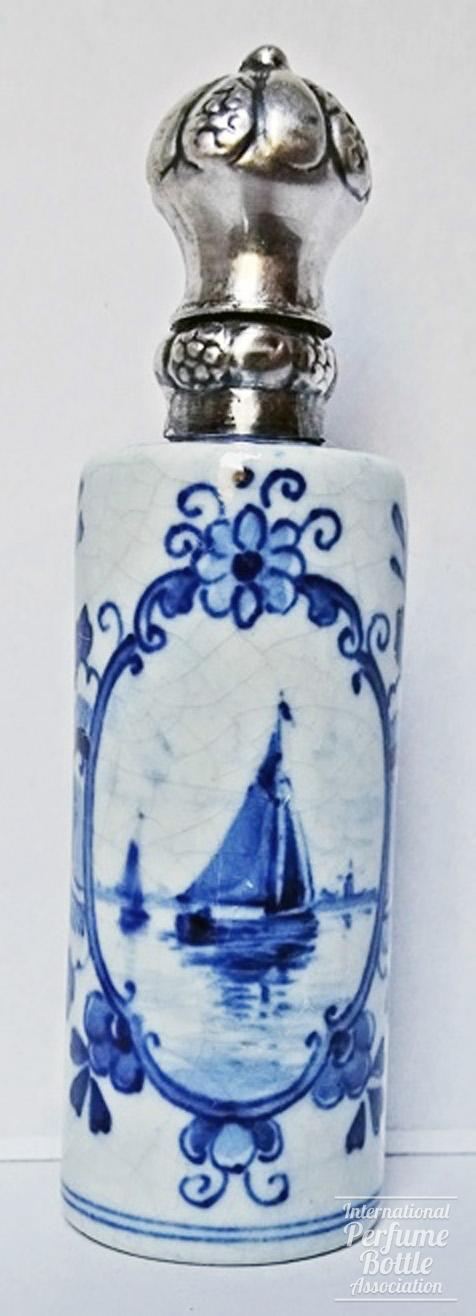 Delft Perfume With Hinged Silver Cap