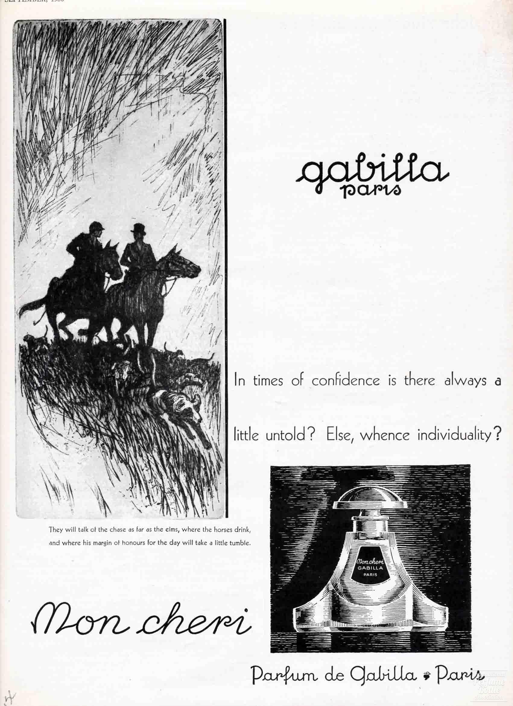 "Mon Cheri" by Gabilla Advertisement - 1930