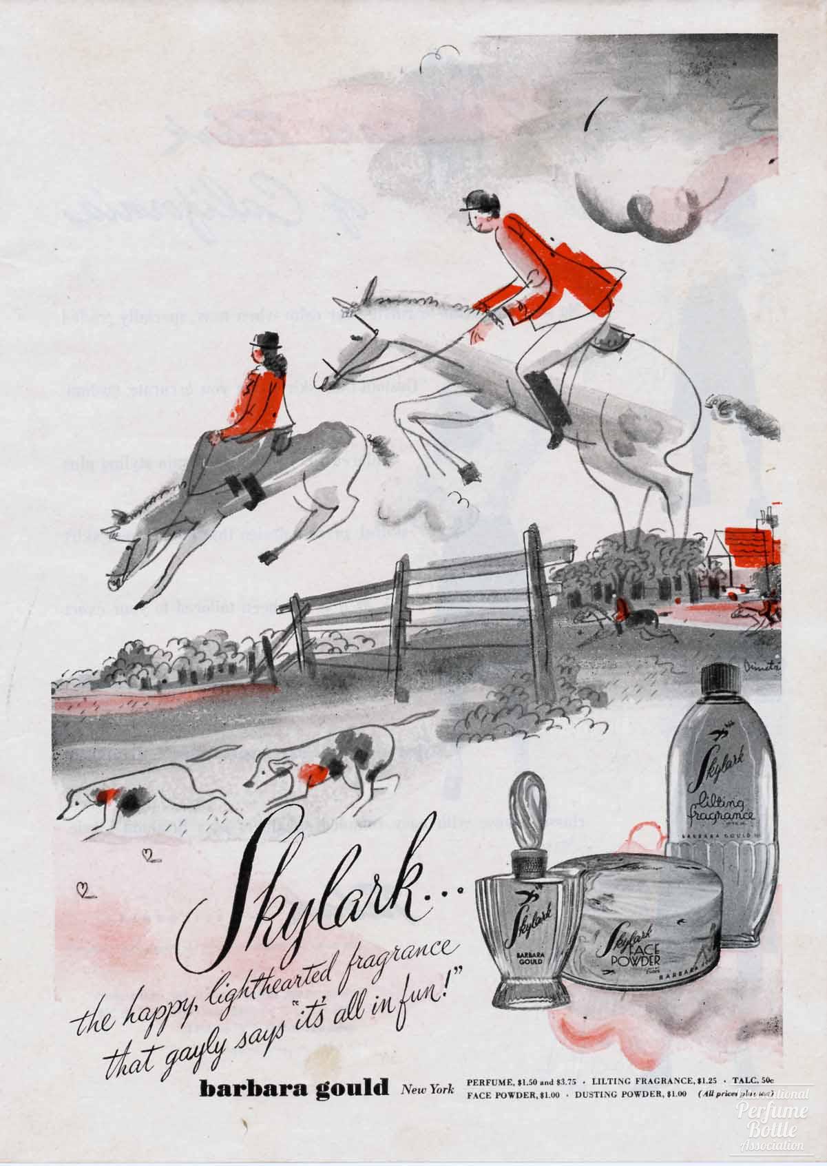 "Skylark" by Barbara Gould Advertisement - 1945