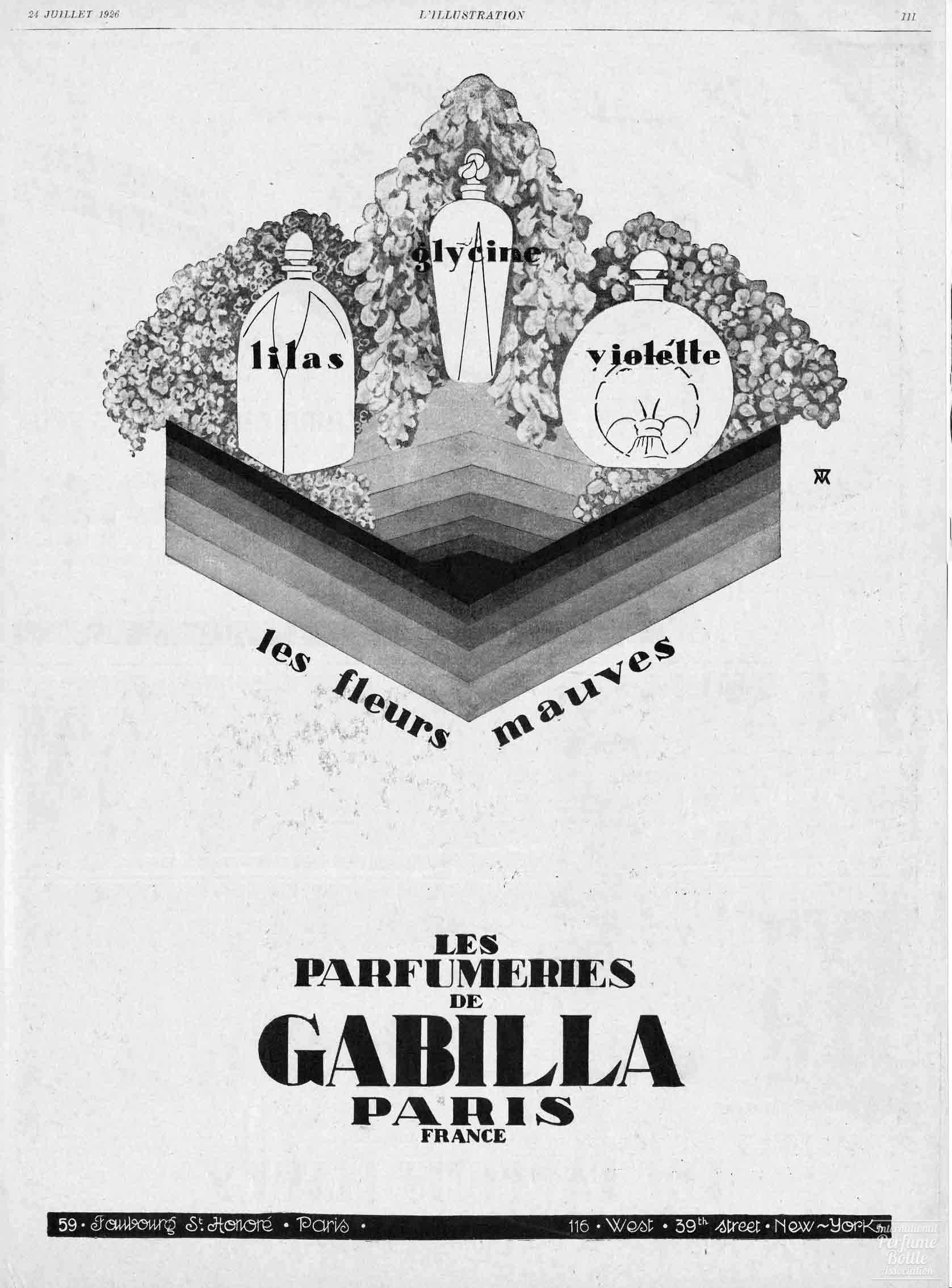 Parfums Gabilla Advertisement - 1926