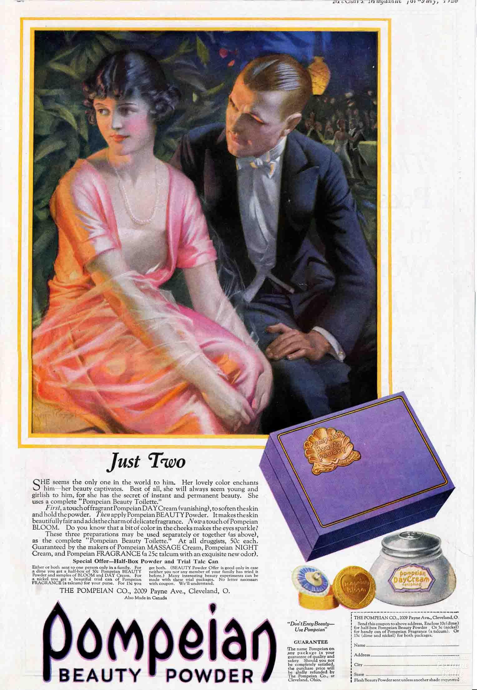 Beauty Powder by Pompeian Advertisement - 1920