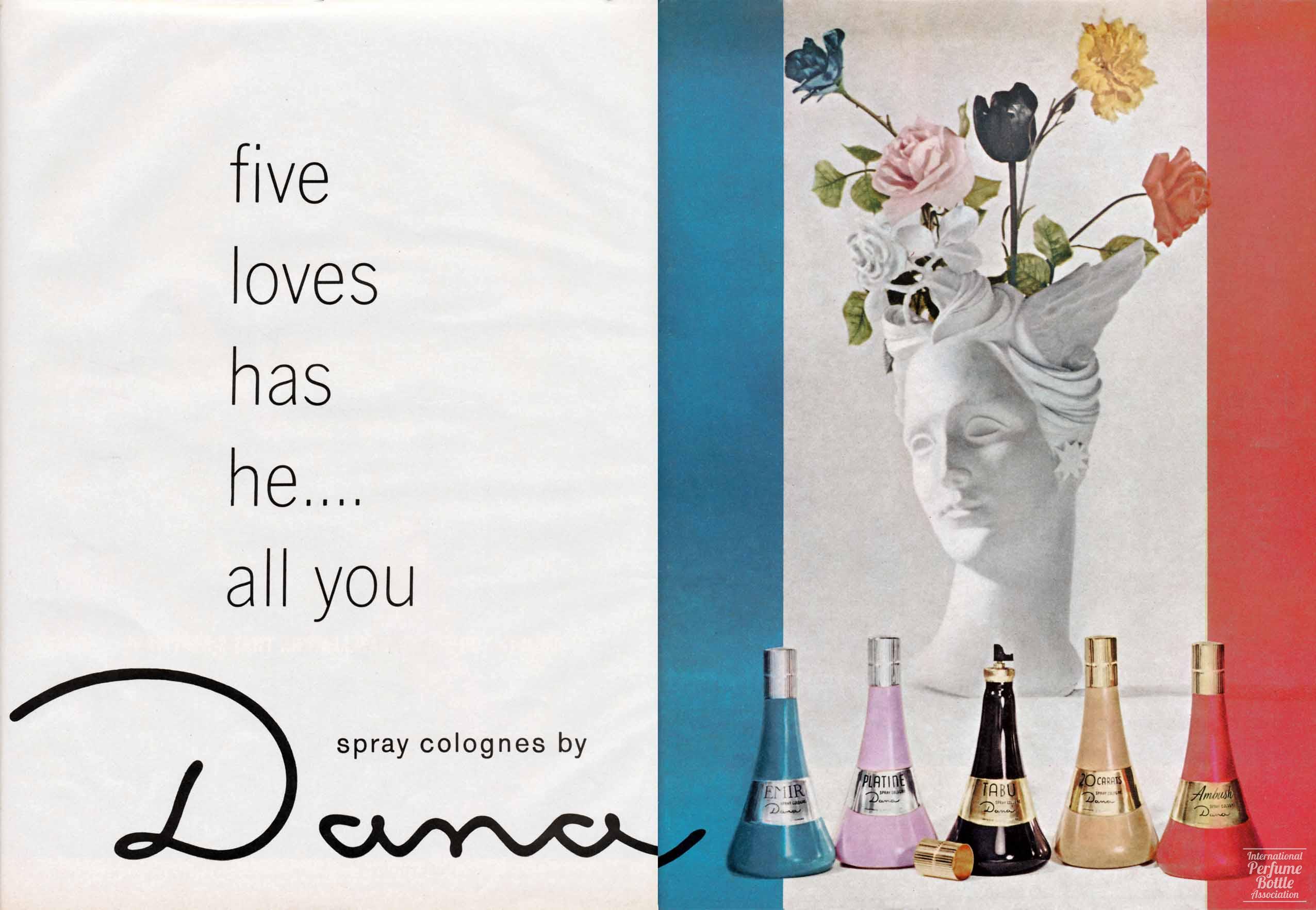 Spray Colognes by Dana Advertisement - 1965