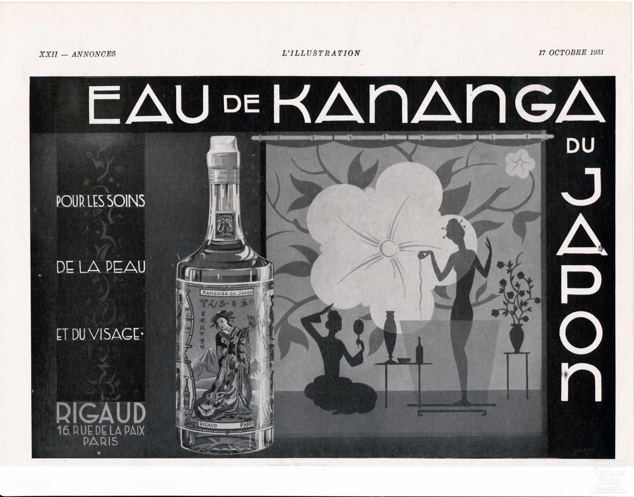 "Kananga du Japon" by Rigaud Advertisement - 1931