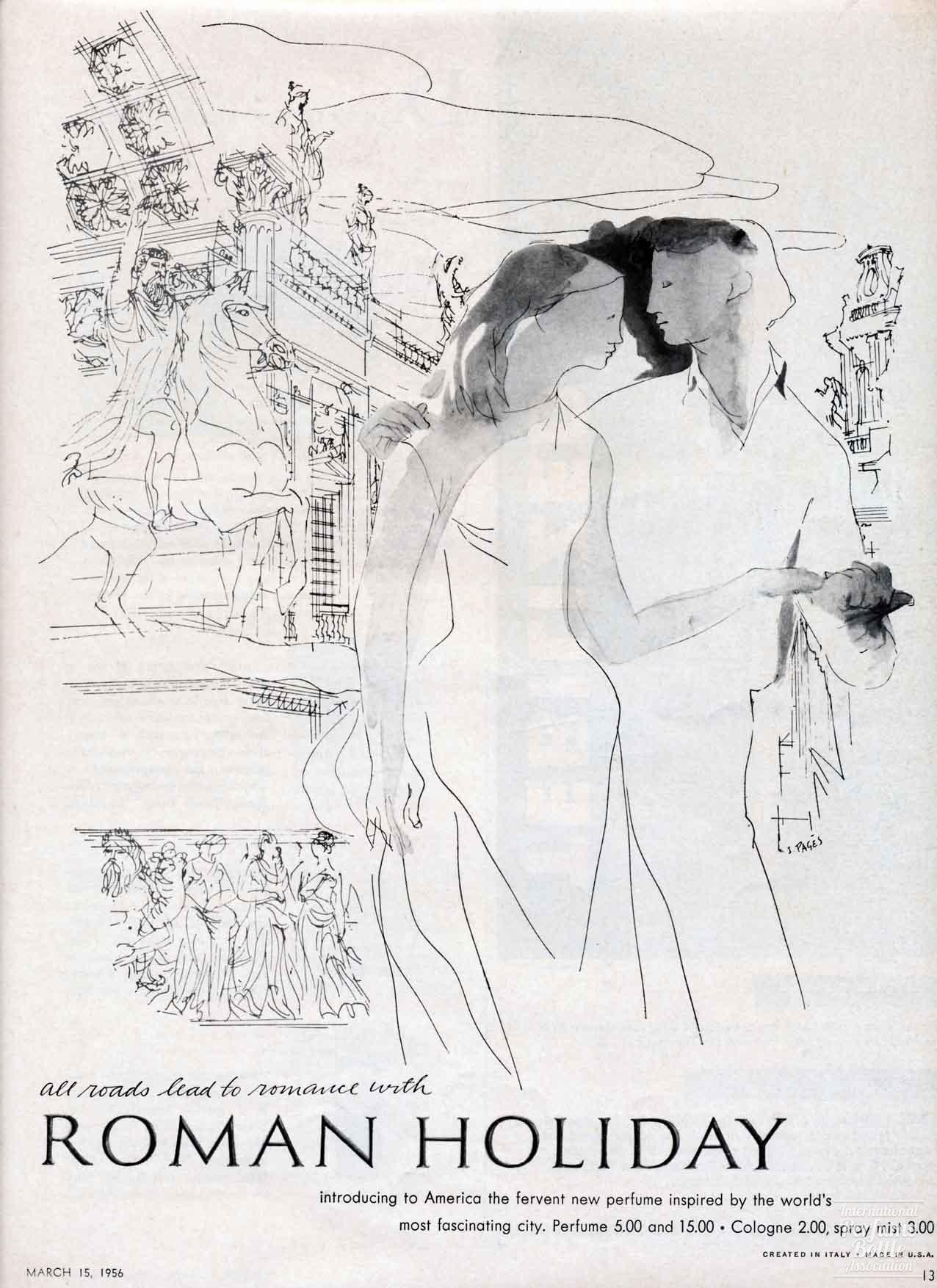 "Roman Holiday" by Bourjois Advertisement - 1956