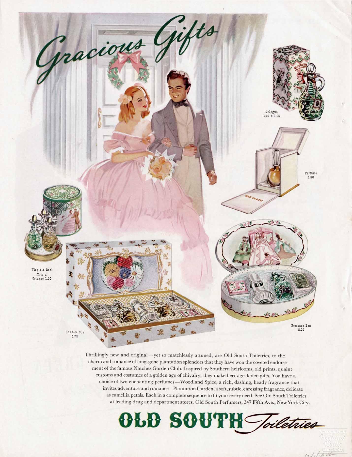 Gracious Gifts by Old South Toiletries Advertisement - 1941