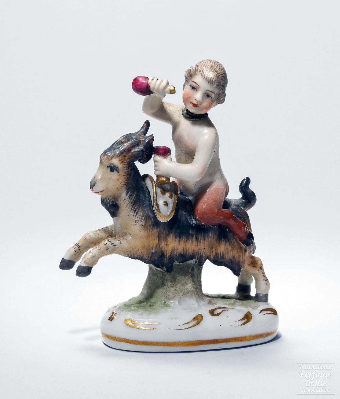 Youthful Satyr on Goat Porcelain Perfume