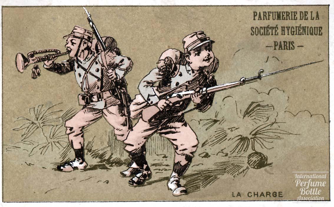 "La Charge" Trade Card by Parfumerie de la Société Hygiénique