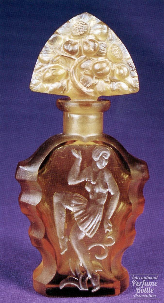 Amber Bottle With Art Deco Dancer