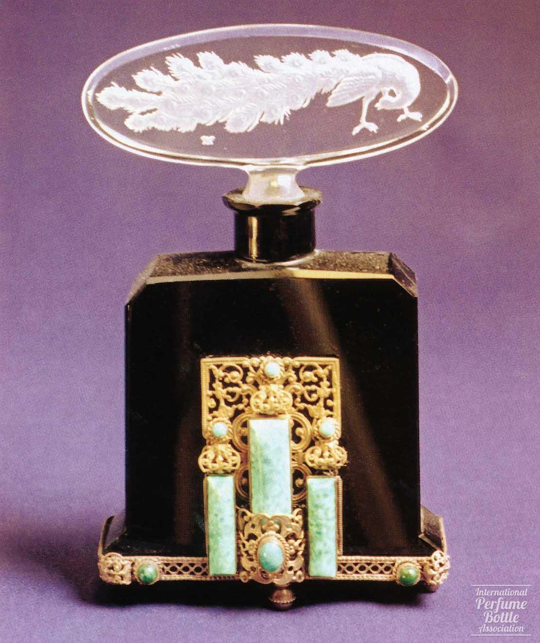Jeweled Bottle With Peacock Stopper by Hoffmann