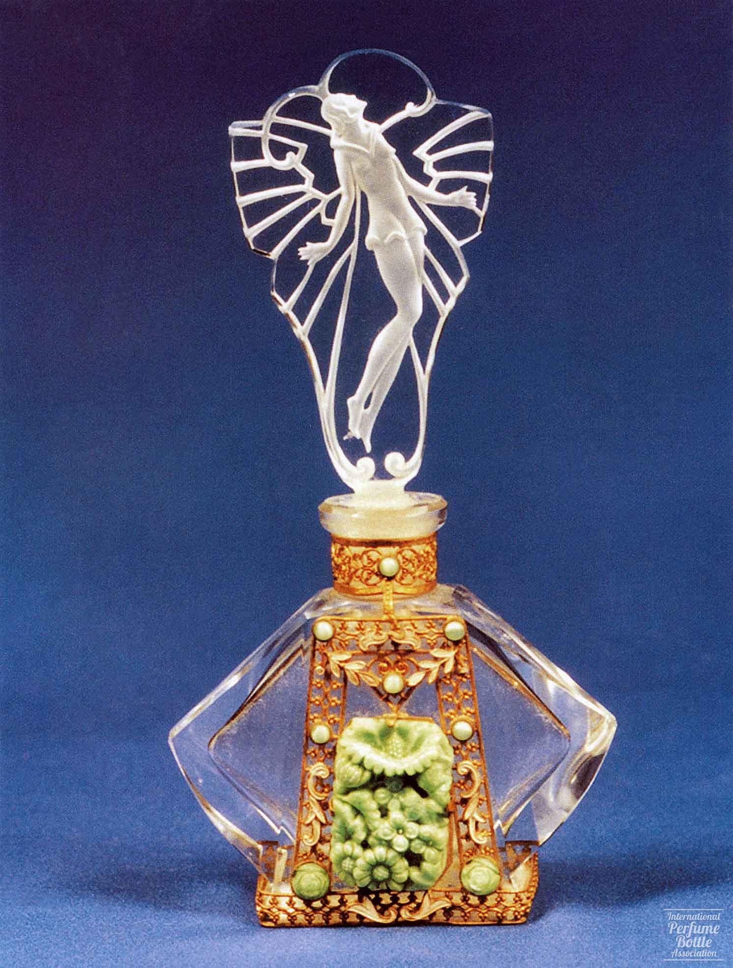 Jeweled Bottle With Butterfly Lady Stopper