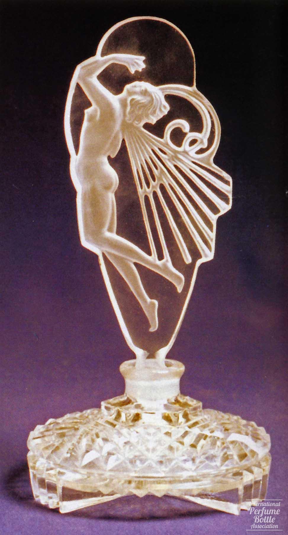Czech Bottle With Female Nude as Butterfly Stopper