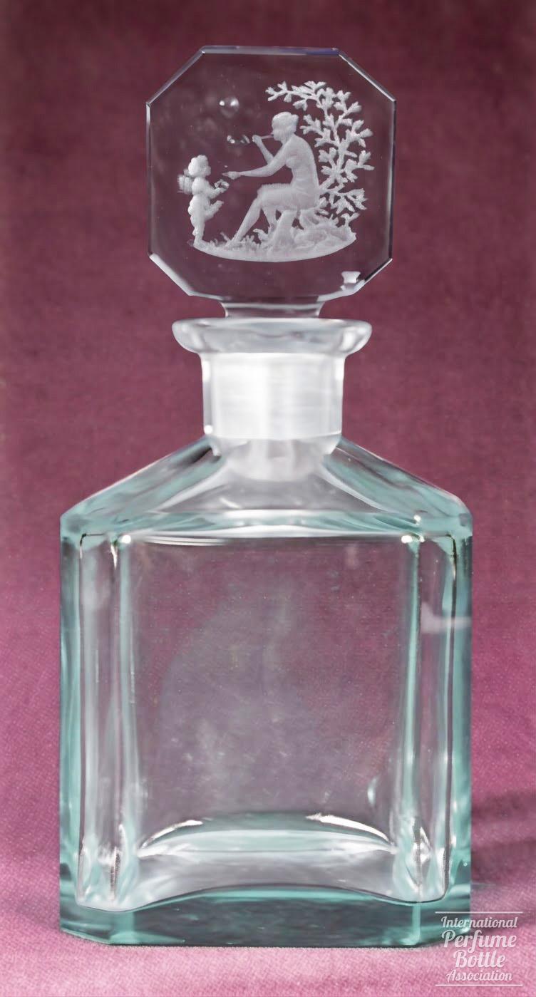 Aqua Bottle With Cupid and Venus Blowing Bubbles by Hoffmann