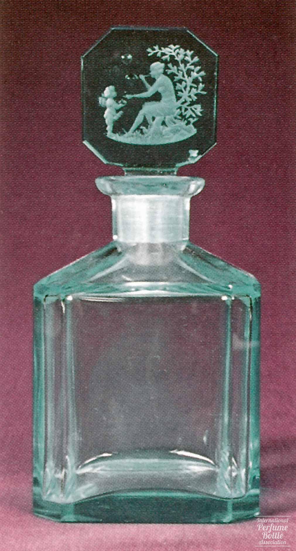 Aqua Bottle With Cupid and Venus Blowing Bubbles by Hoffmann
