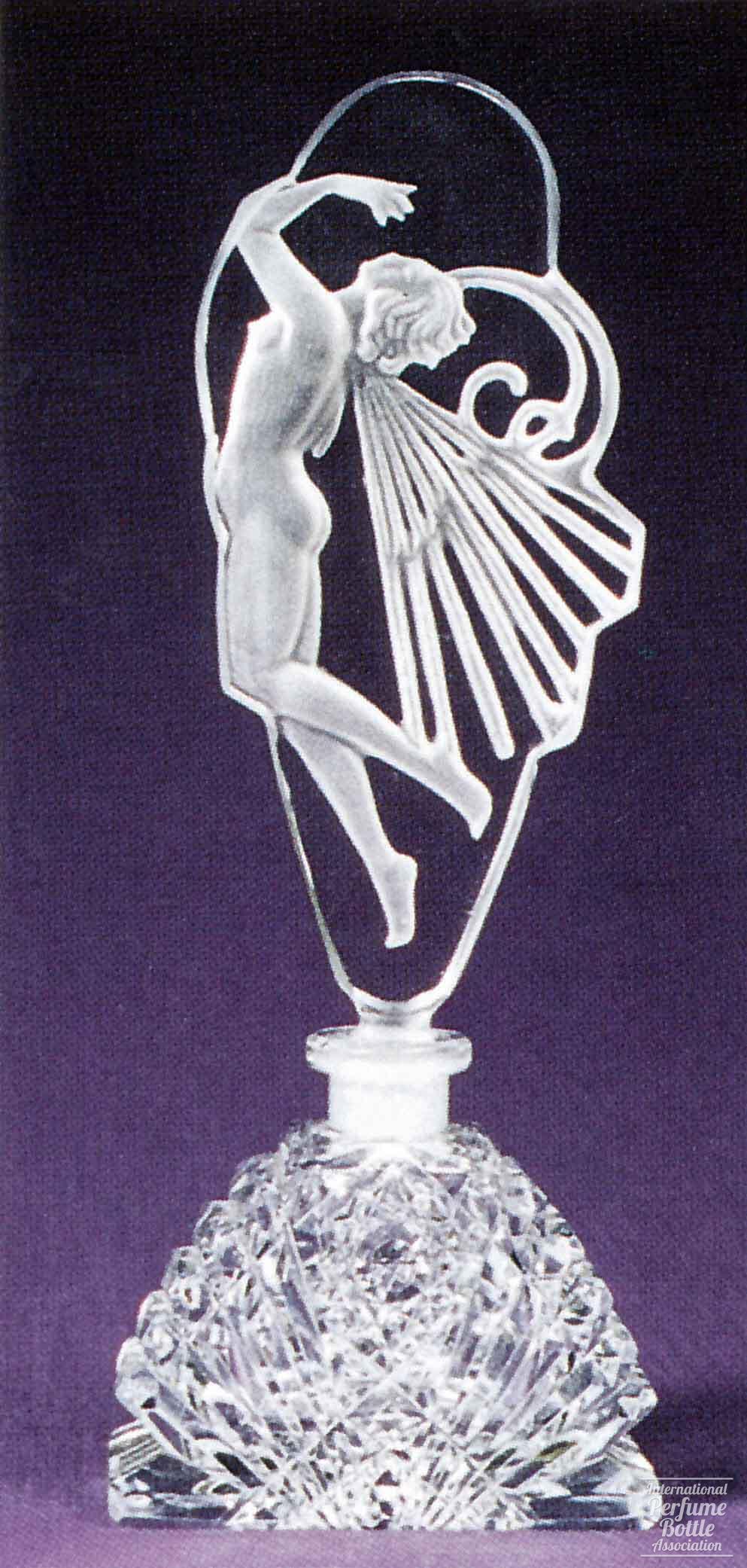 Clear Bottle With Female Nude as Butterfly Stopper by Vogel & Zappe