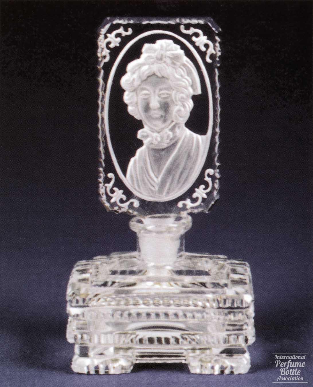 Czech Bottle With Woman Wearing Bonnet With Bow