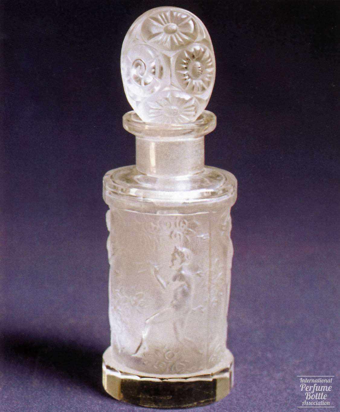 Clear Czech Bottle With Flute Player