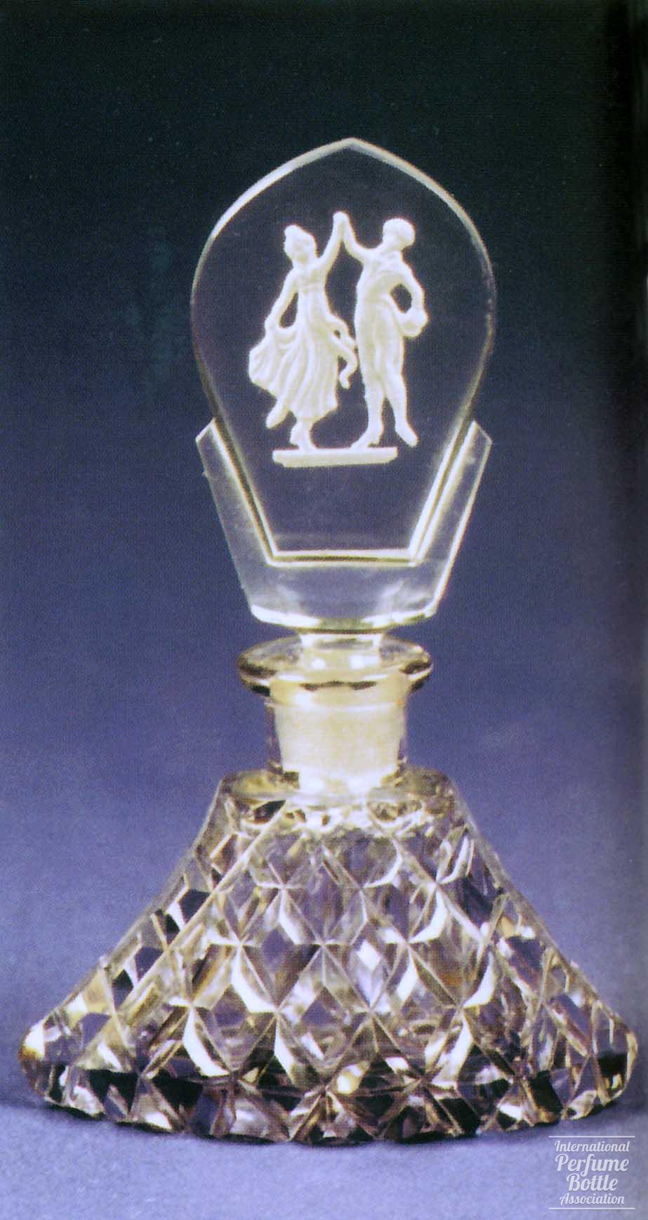 Violet and Clear Bottle With Victorian Dancers