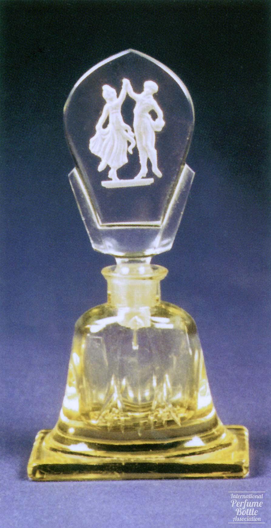 Yellow and Clear Bottle With Victorian Dancers