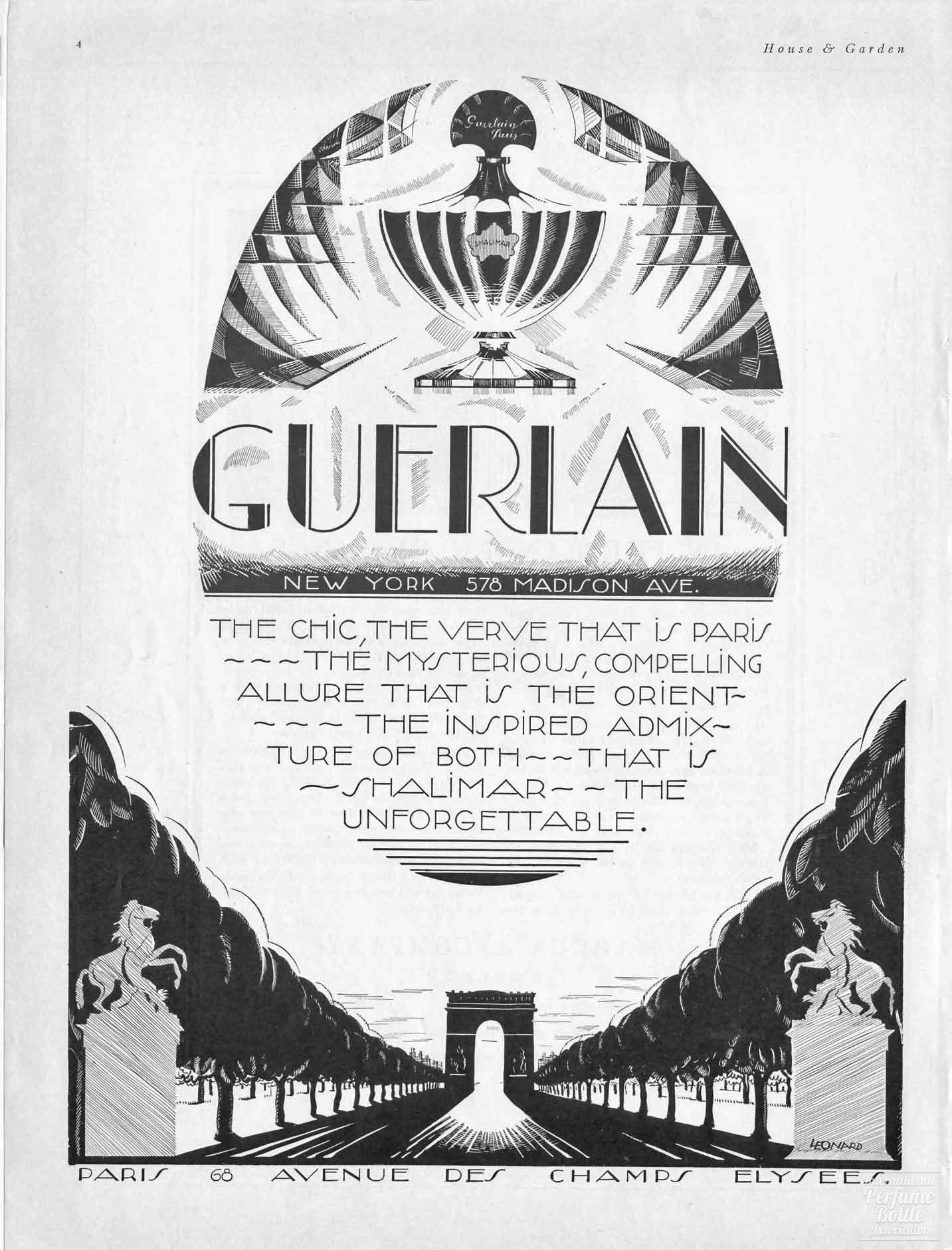 "Shalimar" by Guerlain Advertisement - 1928