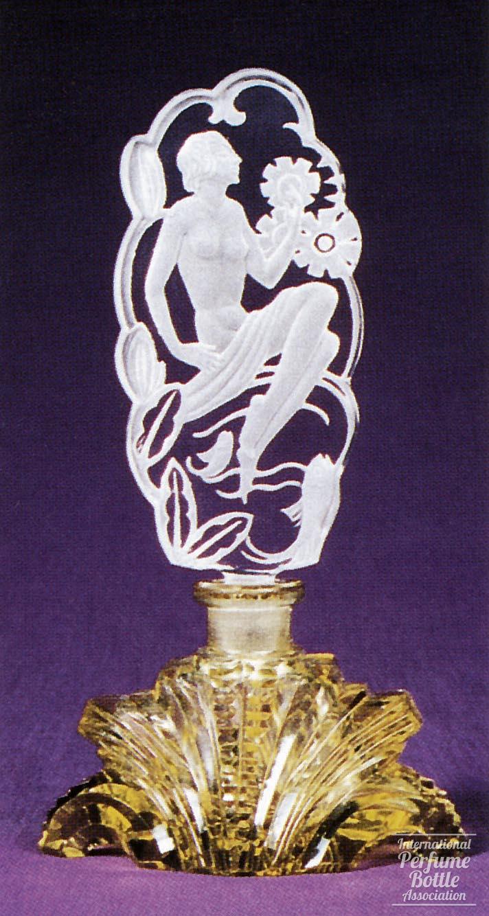 Czech Bottle With Nude on Waves With Fish