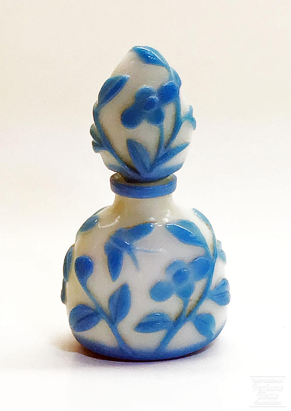 Pale Blue Peking Cameo Glass Bottle With Butterfly