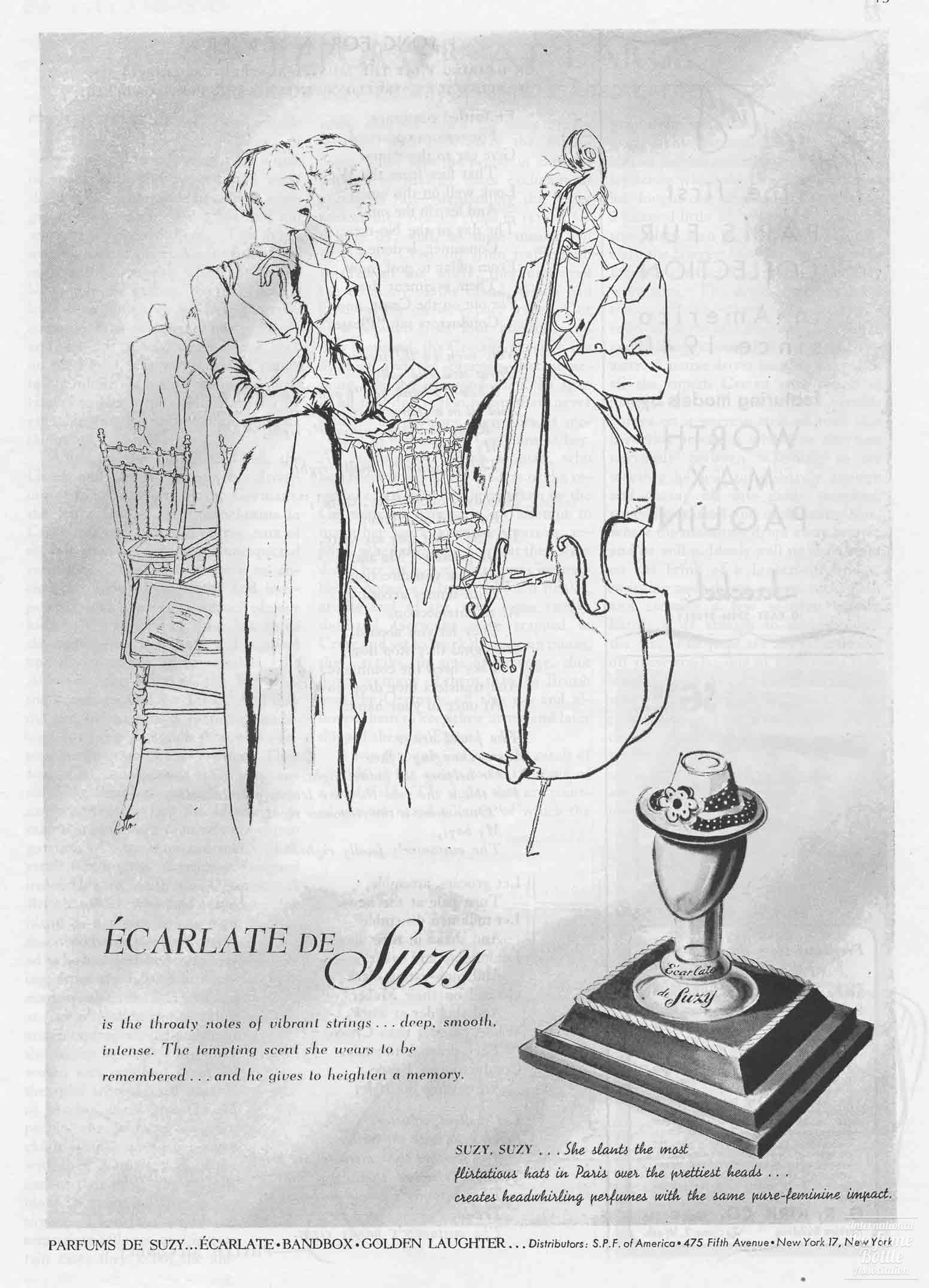 "Ecarlate de Suzy" by Suzy Advertisement - 1945