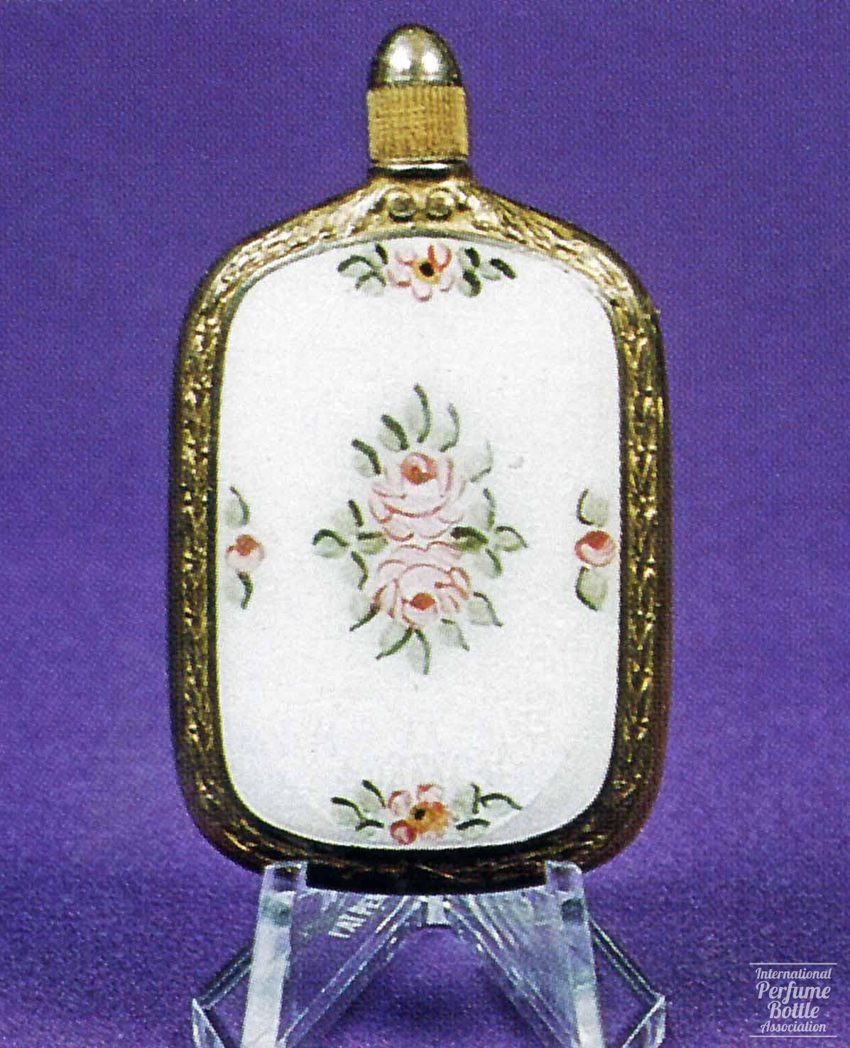 Flowered Enamel Purse Flacon