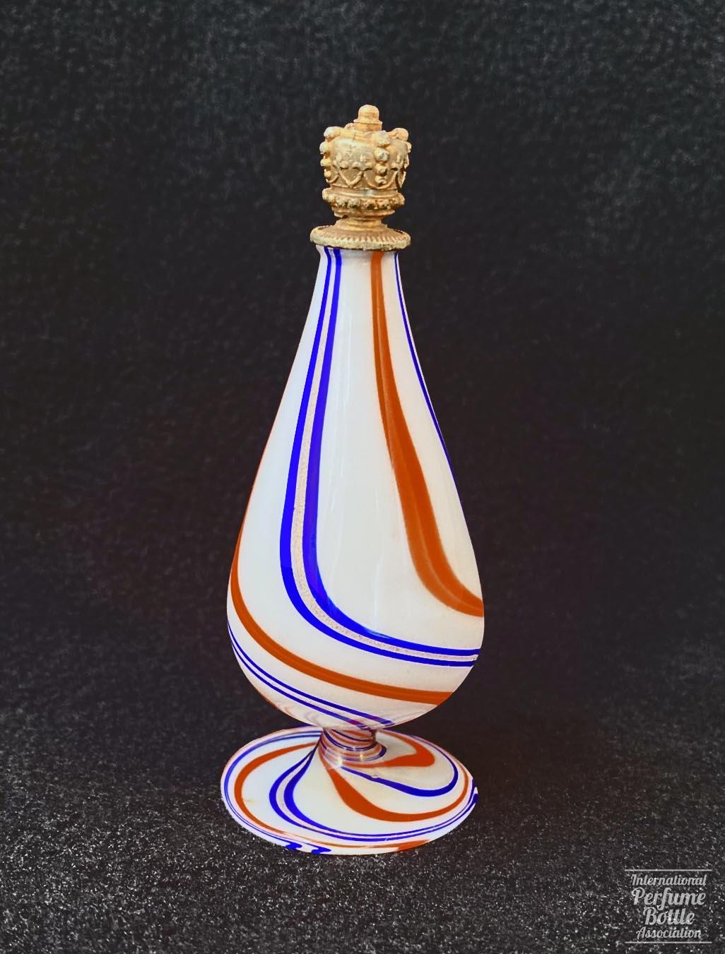 Footed Swirl and Stripe Bottle