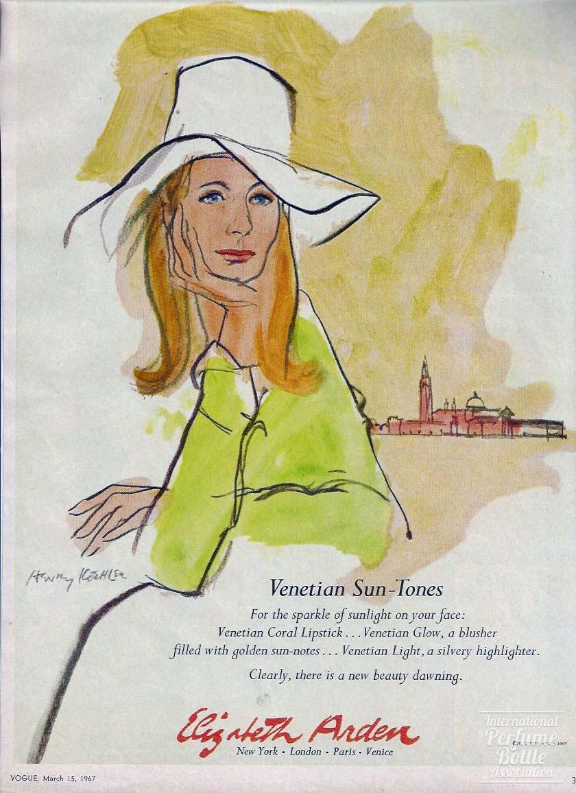 "Venetian Sun Tones" by Elizabeth Arden Advertisement - 1967