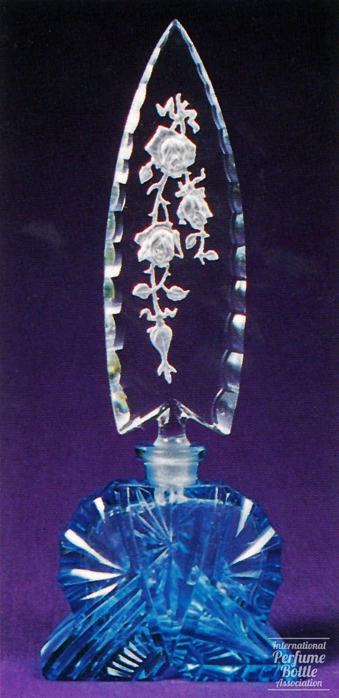 Blue Crystal Bottle With Roses