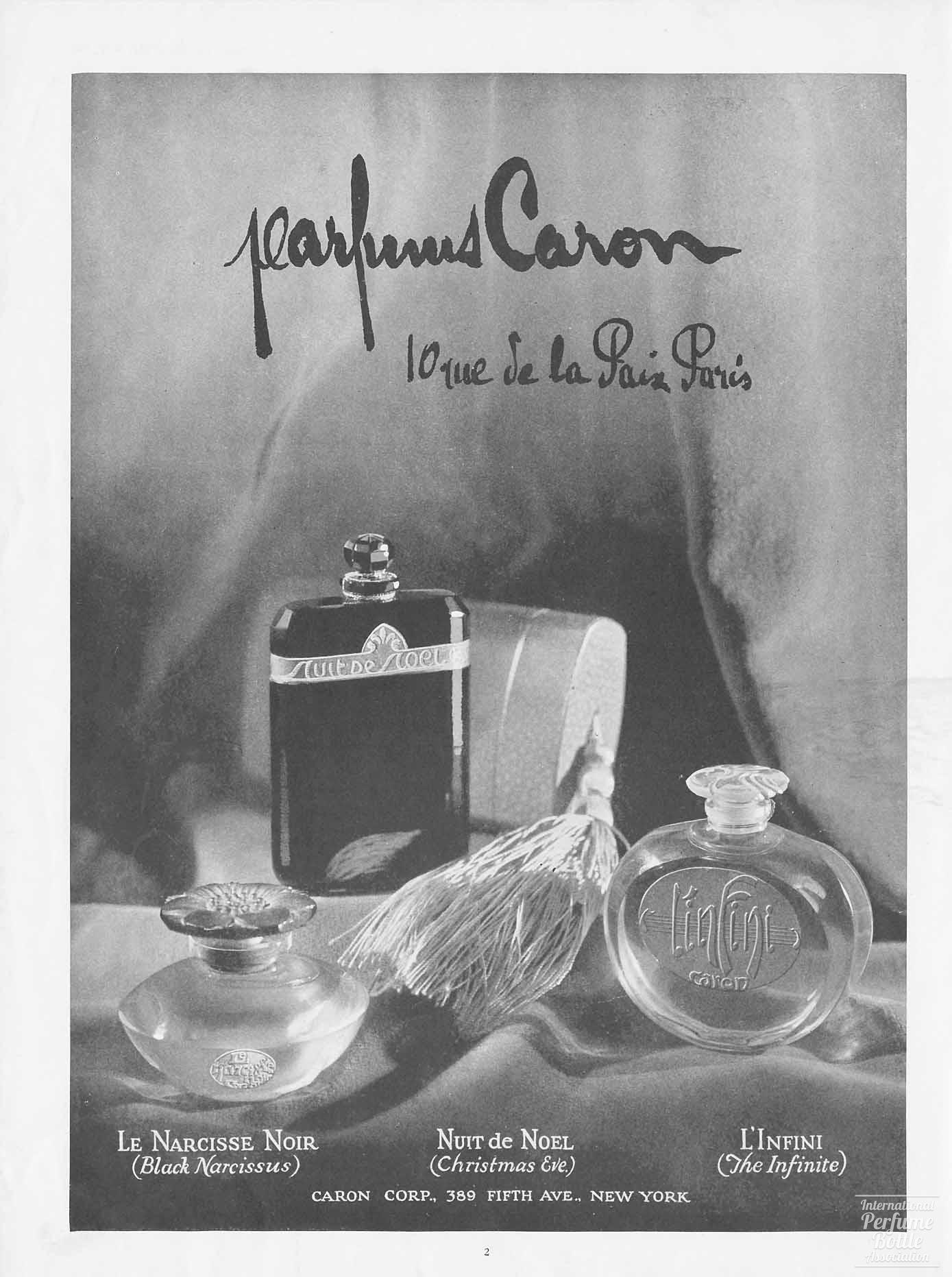 Parfums Caron Advertisement - 1925