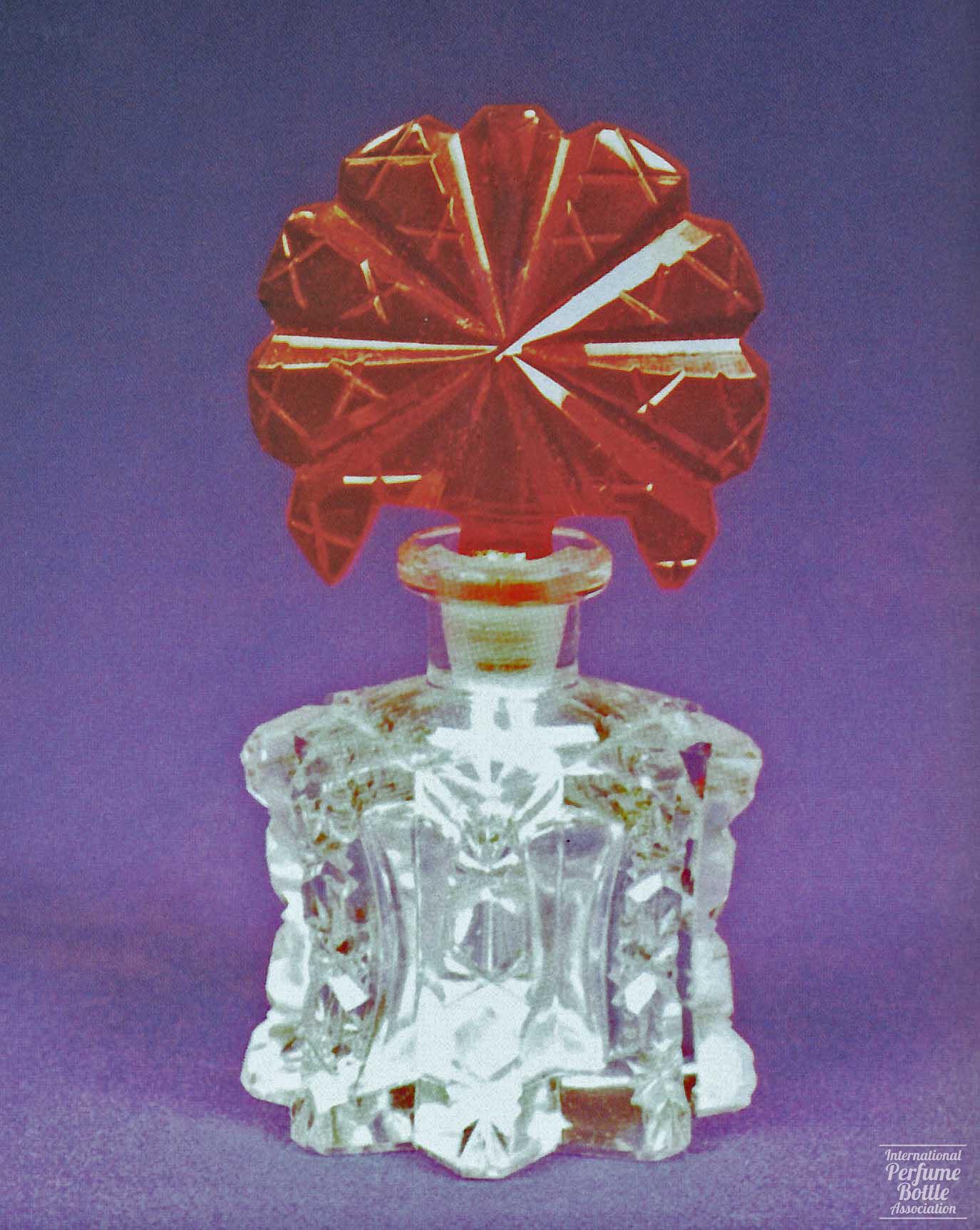 Czech Bottle With Red Tiara Stopper