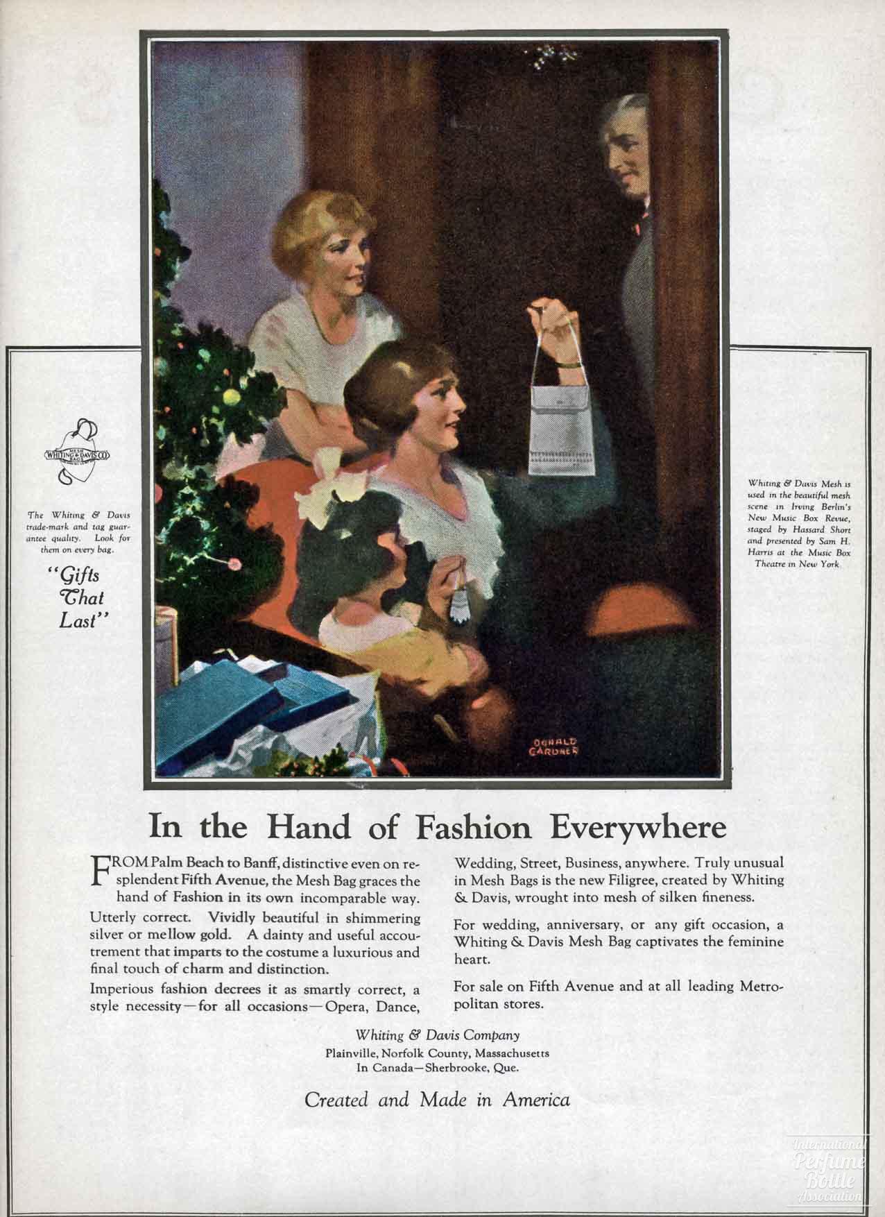 Christmas Advertisement by Whiting and Davis - 1923