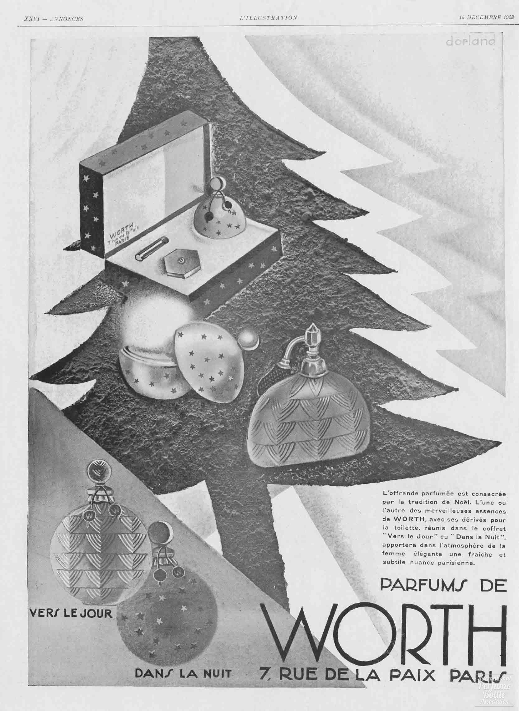 Perfumes by Worth Christmas Advertisement - 1928