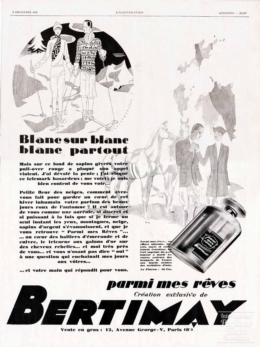 “Parmi mes Rêves” by Bertimay Advertisement - 1928