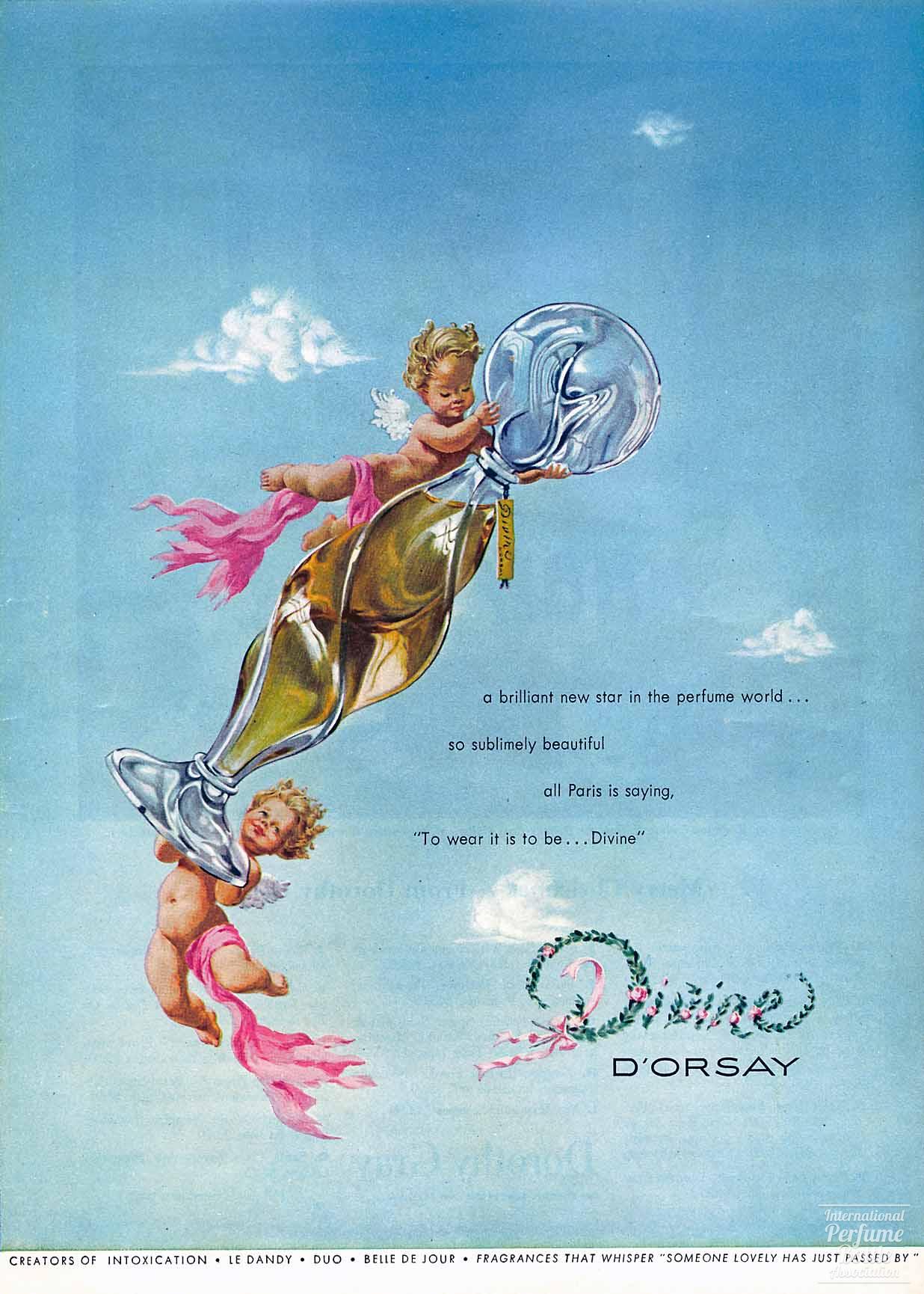 "Divine" by D'Orsay Cherub Advertisement - 1948