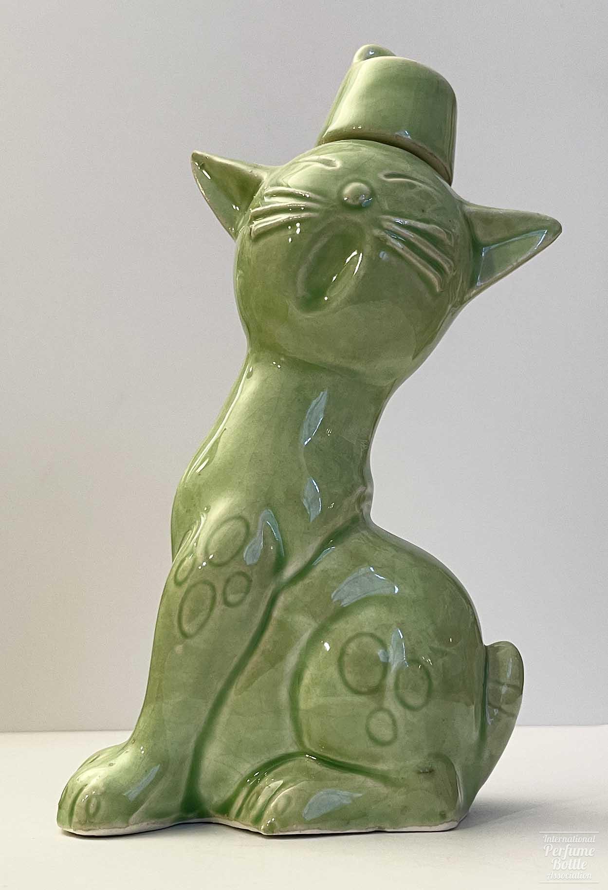Green Cat Ceramic Bottle by Storfer-Guimet