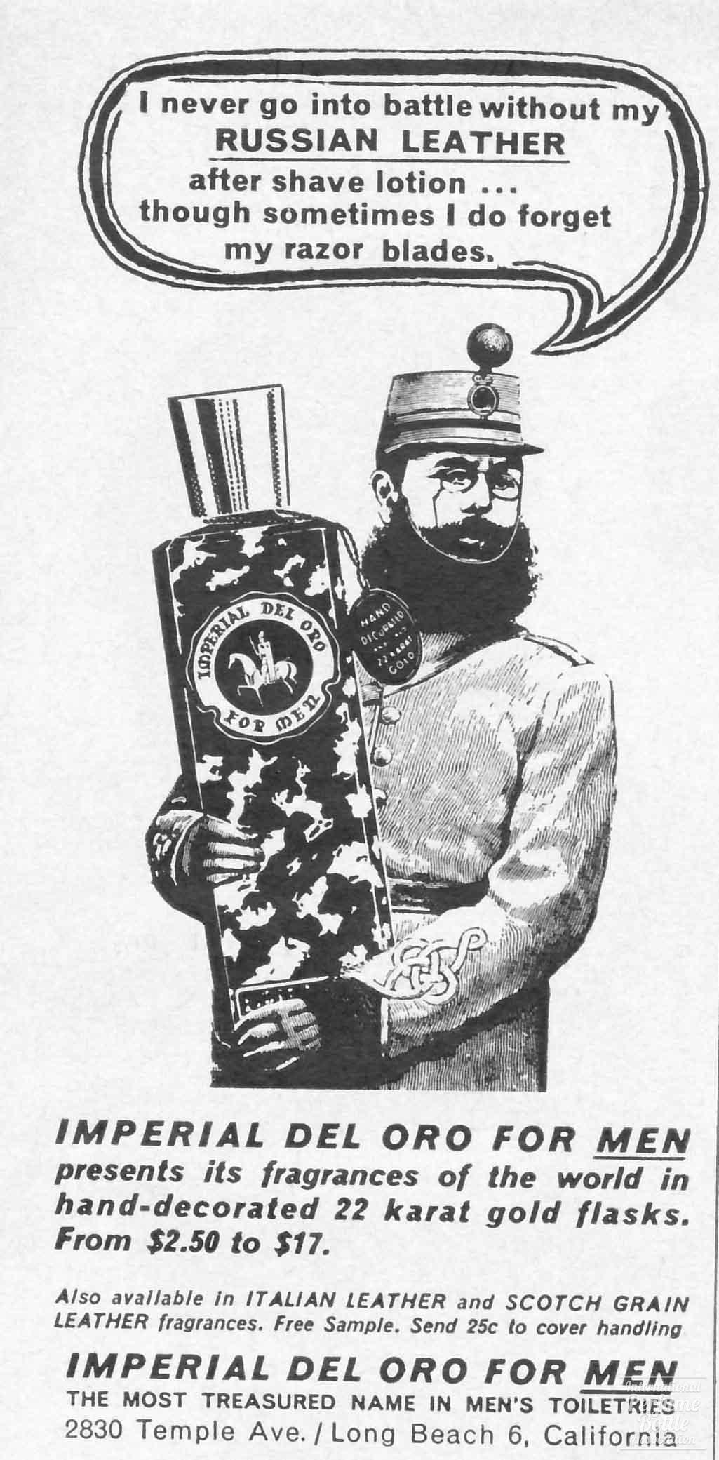 "Russian Leather" by Imperial Del Oro Advertisement - 1964