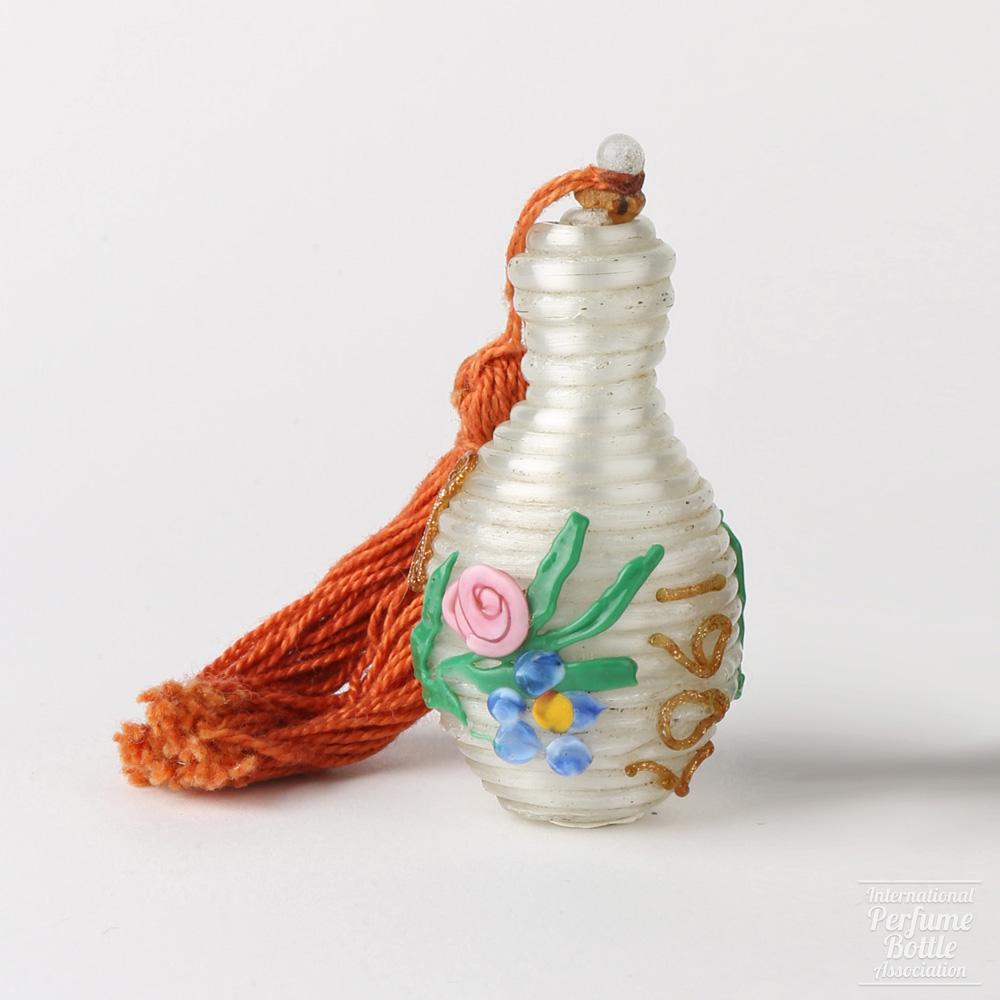 Swirled Satin Glass Murano Souvenir Bottle