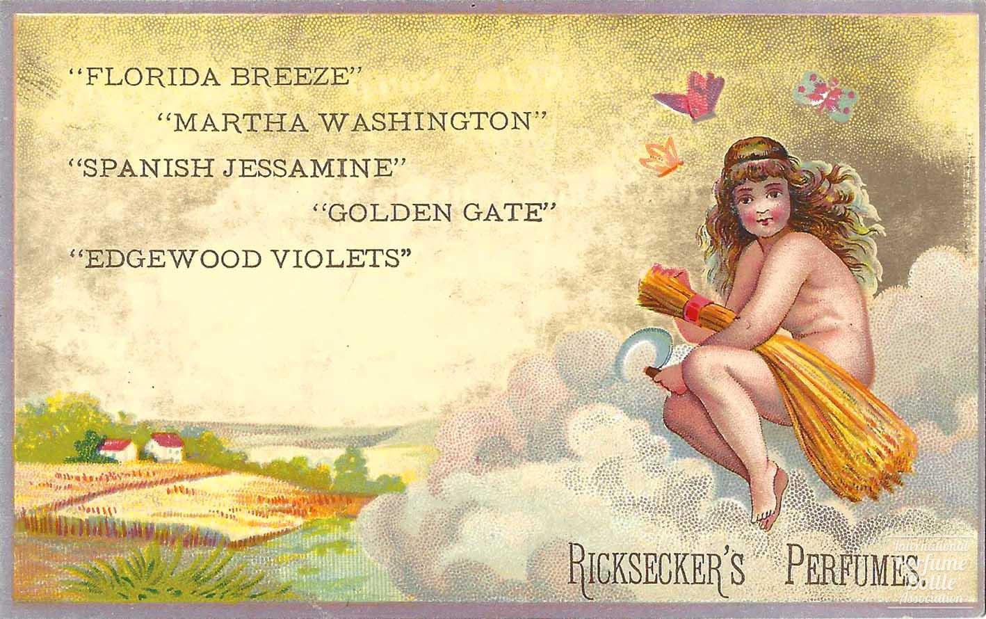 Trade Card With Cherub and Wheat Sheaves by Ricksecker