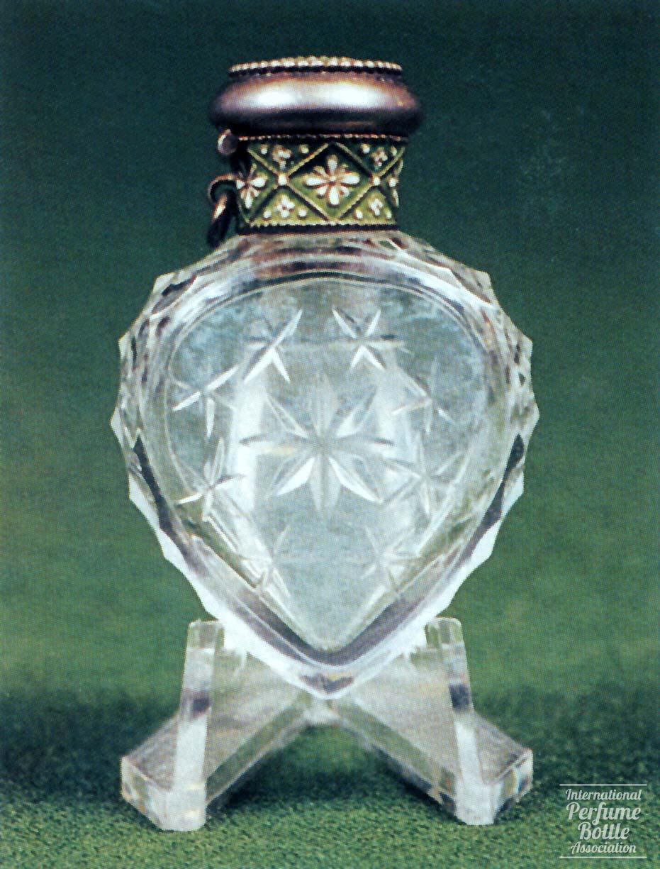 Crystal Bottle With Enameled Silver Cap