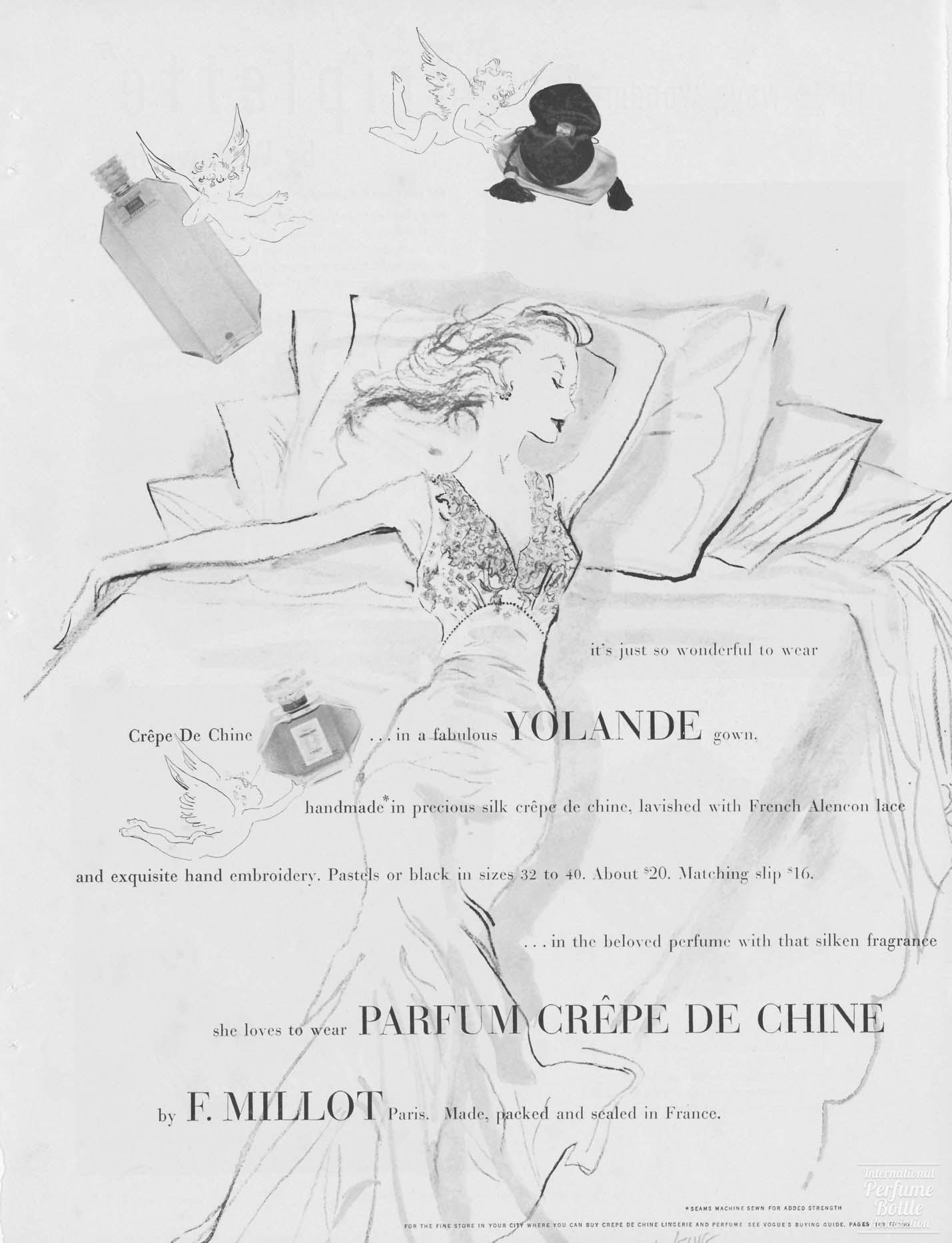 “Crêpe de Chine” by F. Millot Advertisement - 1951