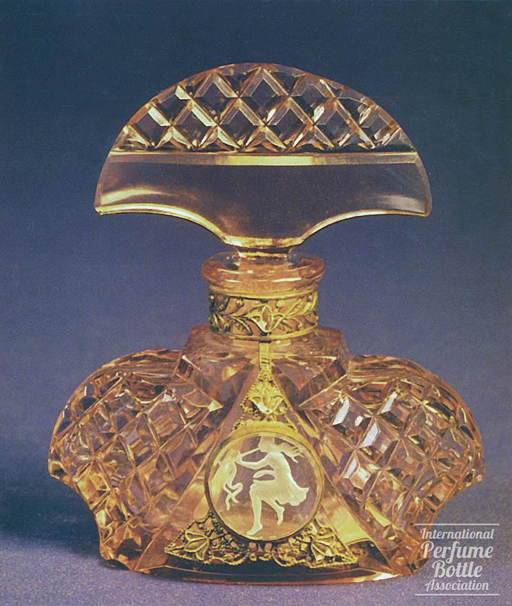 Czech Bottle With Glass Medallion