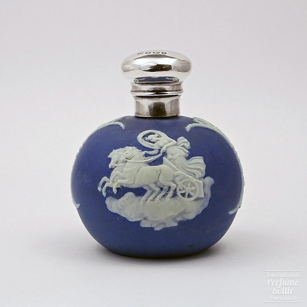 Blue Jasperware Bottle With Classical Themes