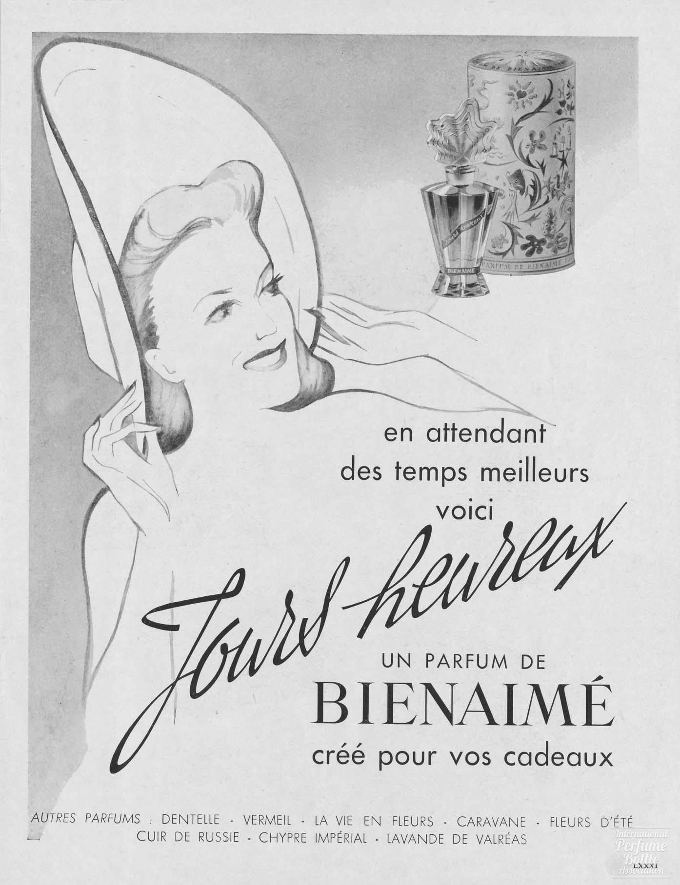 "Jours Heureux" by Bienaimé Advertisement - 1948