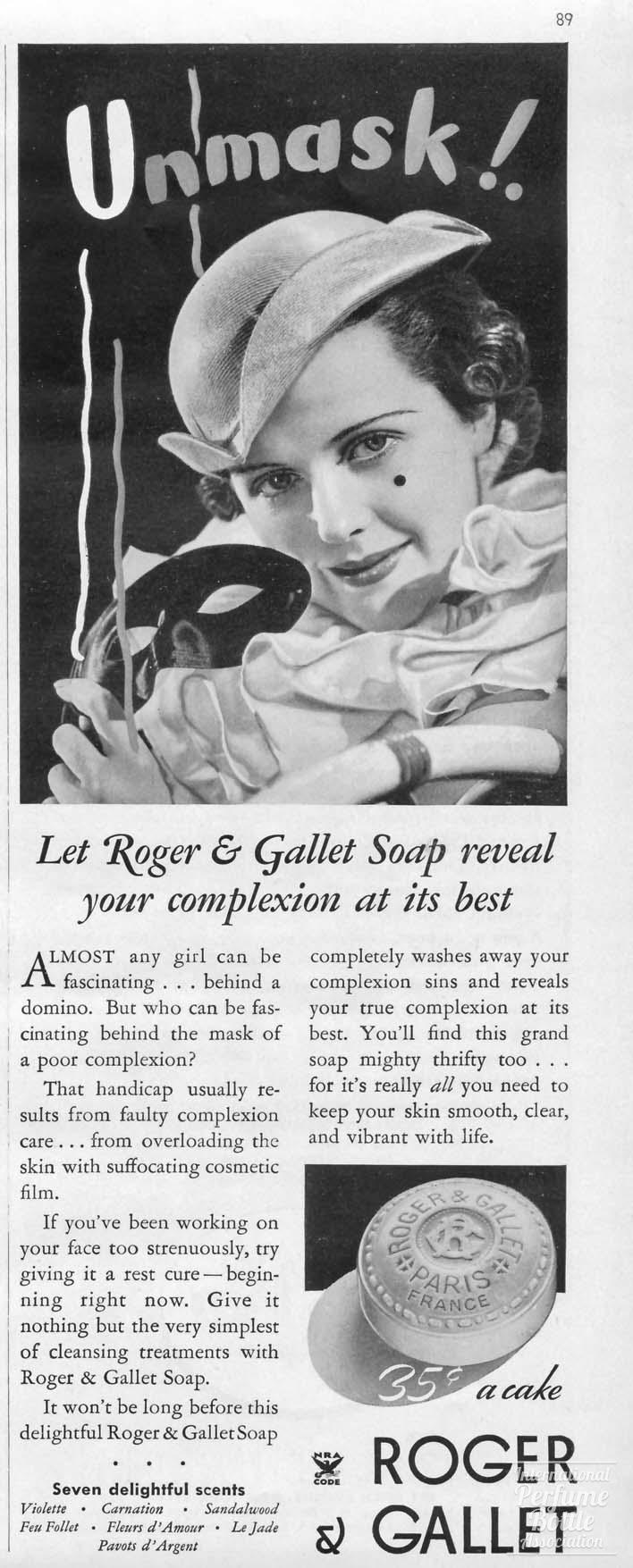 Soap by Roger et Gallet Advertisement - 1934