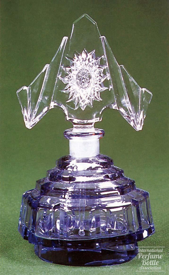Violet Czech Bottle With Tiara Stopper