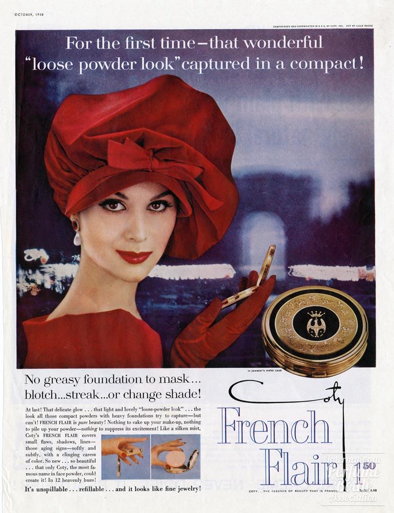 French Flair Compact by Coty Advertisement - 1958